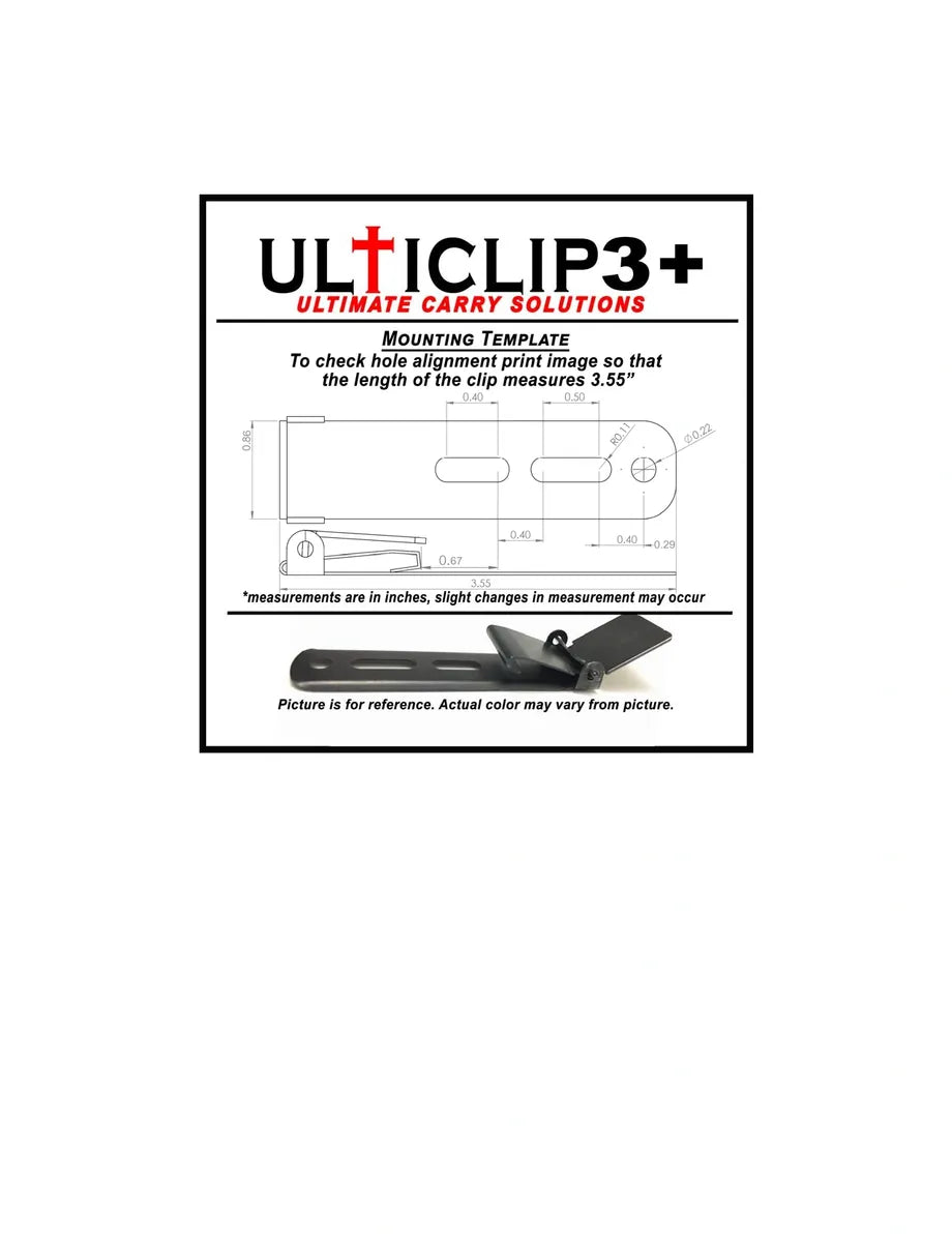 Ulticlip3+ Belt-Less Carry Clip - Universal Mounting for Sheaths