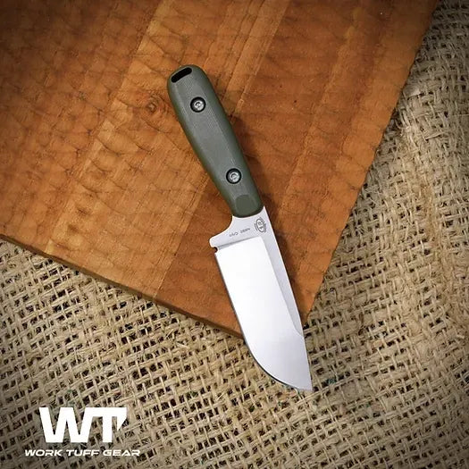 Work Tuff Gear Lynx – N690 Cryo Compact Fixed Blade by Alex Auroraborealisknives (ODG / Orange Liner)