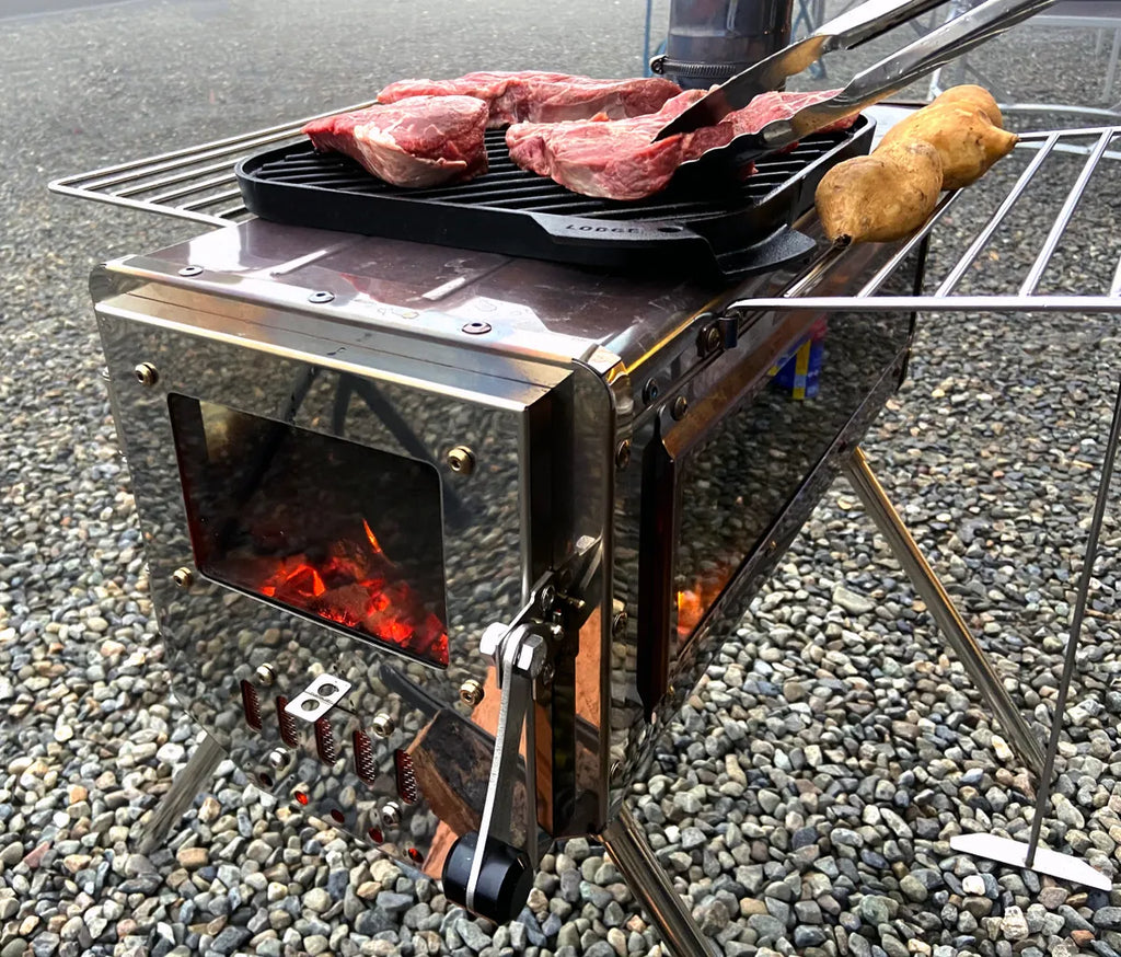 WorkTuff WTS-500 3W Hot Tent Stove - Stainless Steel with Triple Windows